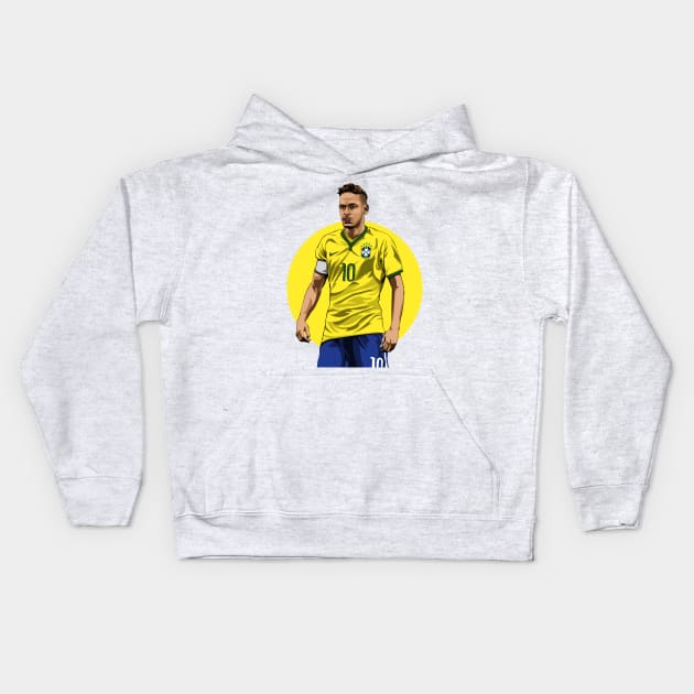 Neymar Jr Kids Hoodie by siddick49